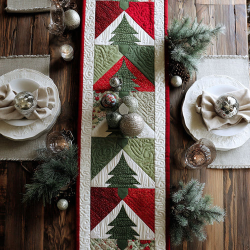 Alpine Glow Tree Quilted Table Runner NCU0PTT1355