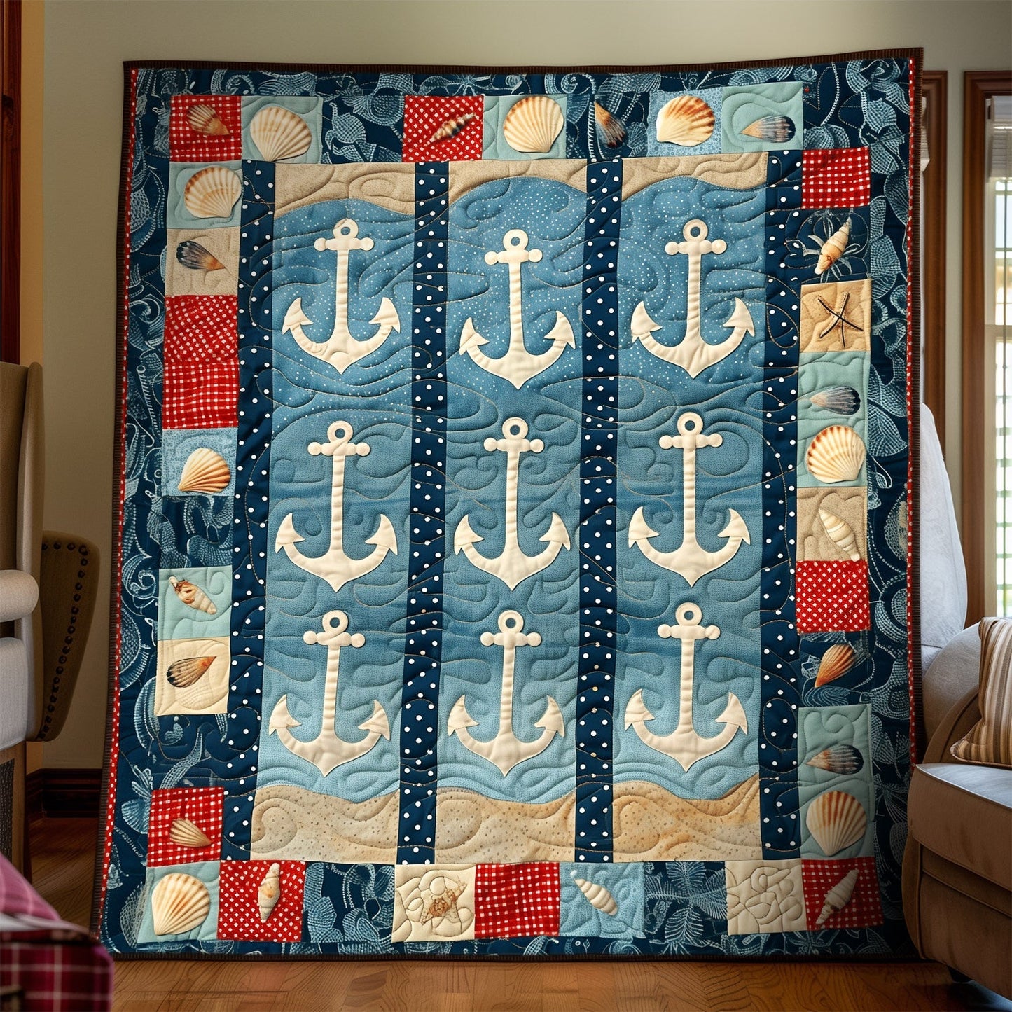 Anchors At Rest Quilted Blanket NCU0TH1322