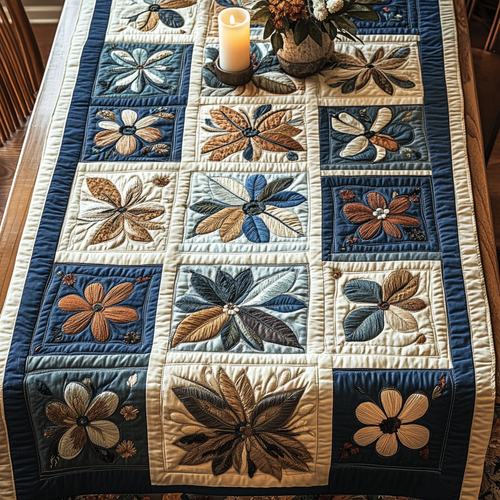 Antique Bloom Quilted Table Runner NCU0NVH453