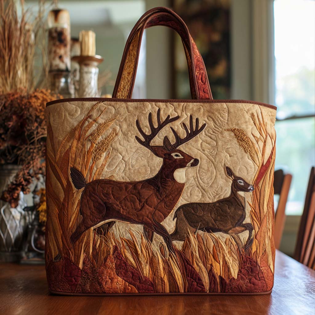 Autumn Deer Quilted Tote Bag NCU0NNT2031