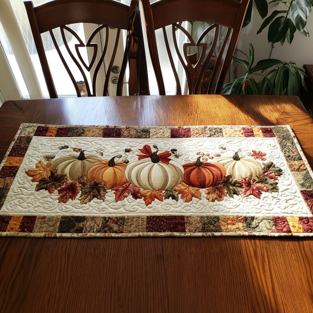 Autumn Delight Quilted Table Runner NCU0NTV263 – Quiltnest