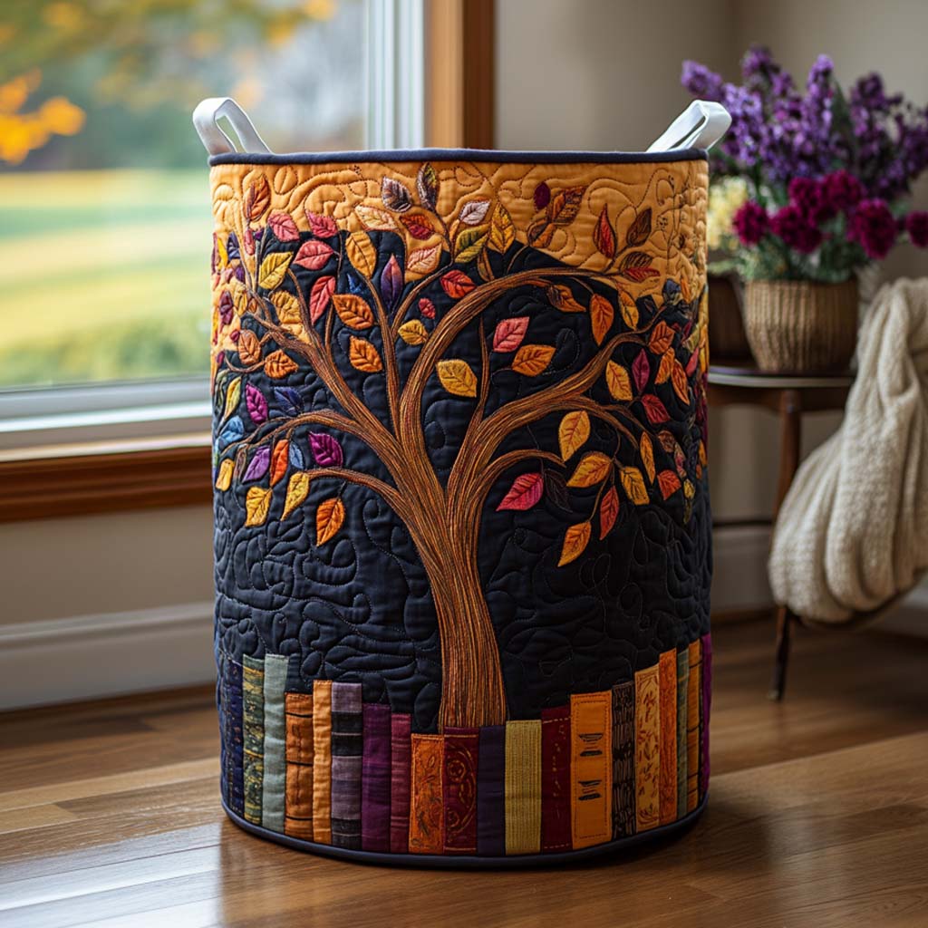 Autumn Glow Tree Quilted Laundry Basket NCU0NXD1120 – Quiltnest