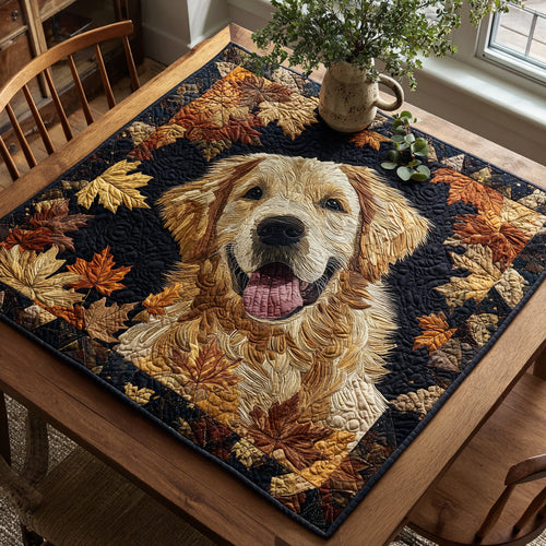 Autumn Golden Retriever Quilted Table Topper NCU0HNH097