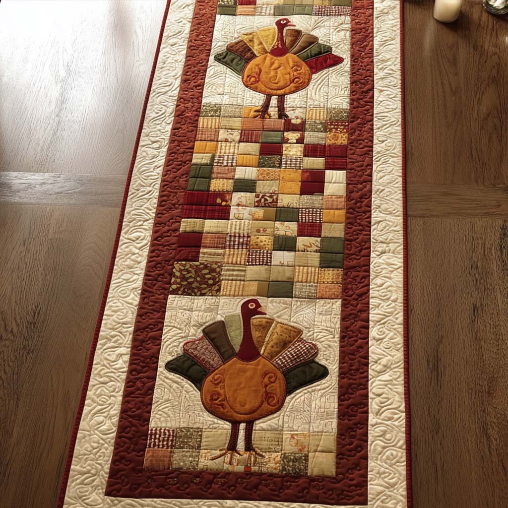 Maple Grove Turkey Quilted Table Runner NCU0DV1073