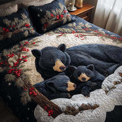 Bear Warmth 3-Piece Quilted Bedding Set NCU0NNT1947