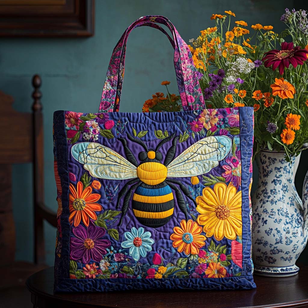 Bee Sunflower XR2411007CL Quilted Tote Bag main image 0