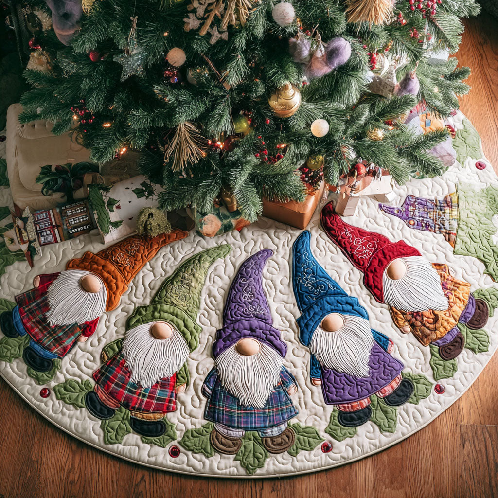 Blizzard Bobble Christmas Quilted Tree Skirt NCU0PTT1610