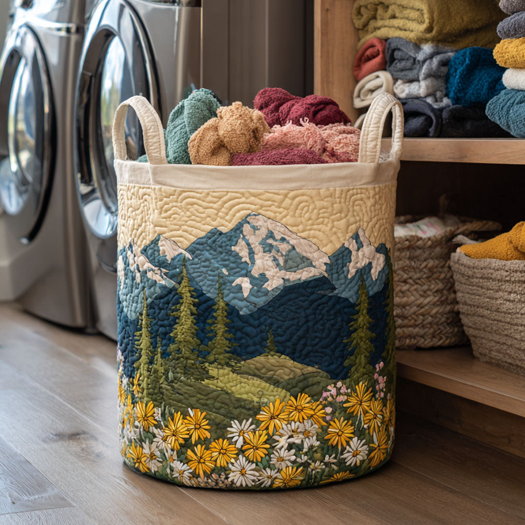 Coastal Bloom Quilted Laundry Basket NCU0DDK2252