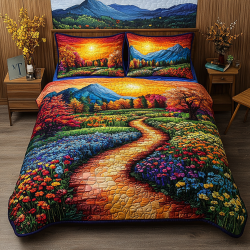 Blooming Trails 3-Piece Quilted Bedding Set NCU0PVL133