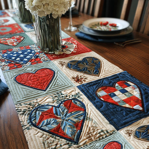 Brave Hearts Quilted Table Runner NCU0PTT592