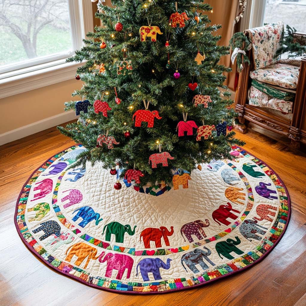 Bright Spirits Christmas Quilted Tree Skirt NCU0NNT081