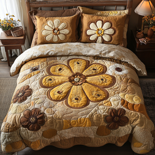 Bright Meadows 3-Piece Quilted Bedding Set NCU0NVH323