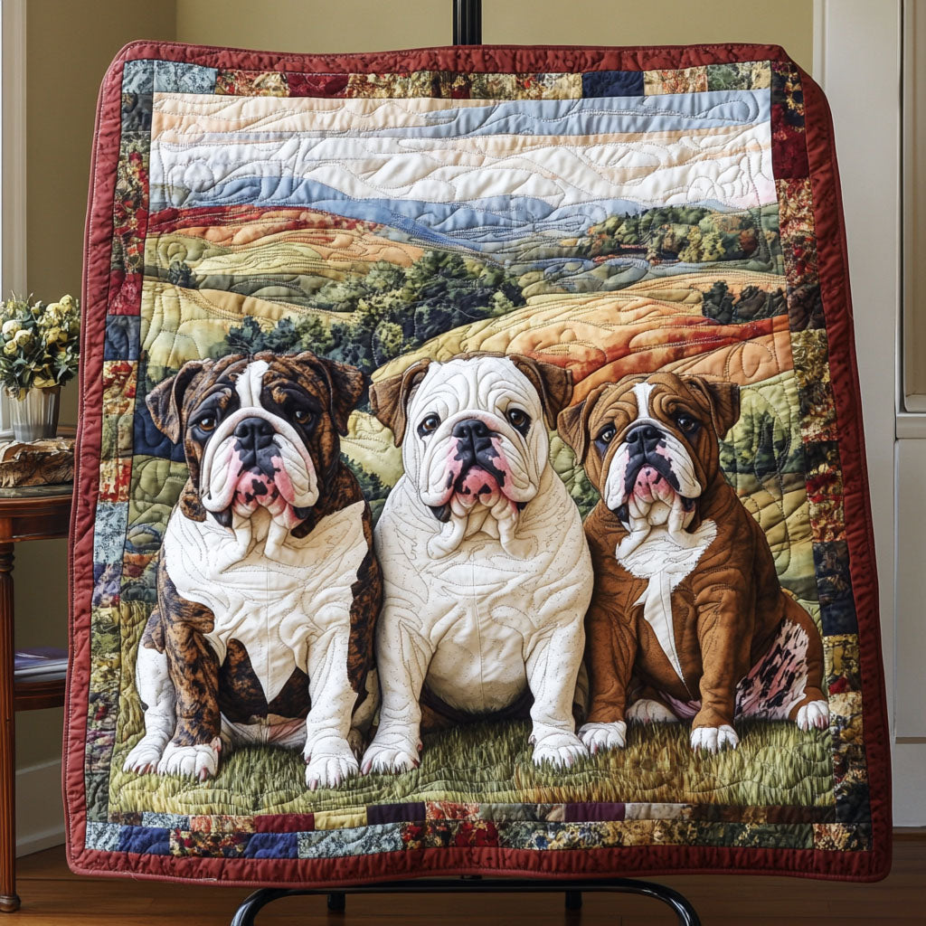 Cowboy Pug Quilted Blanket NCU0DV298