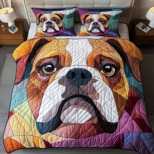 Bulldog Spirit 3-Piece Quilted Bedding Set NCU0PTT417
