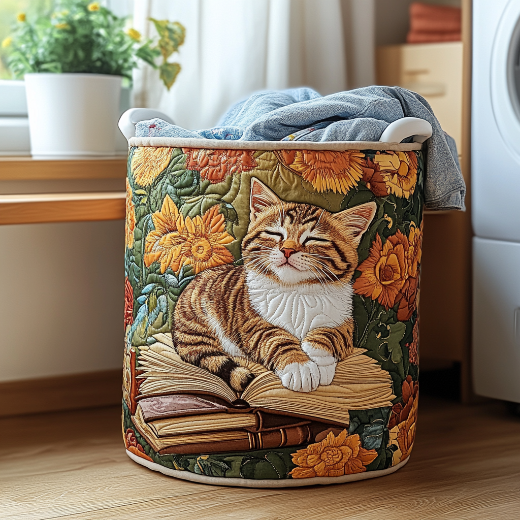 Cat Tails Quilted Laundry Basket NCU0TH3110 main image 0