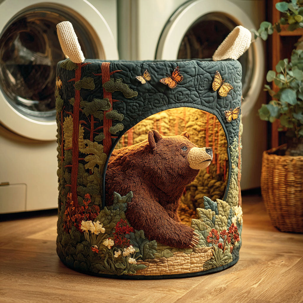 Bear Tracks Tale Quilted Laundry Basket NCU0NNT1211