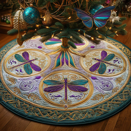 Celestial Wings Christmas Quilted Tree Skirt NCU0NTV427