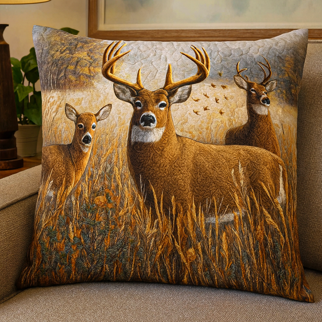 Classic Deer Quilted Pillow Case NCU0NNT1894