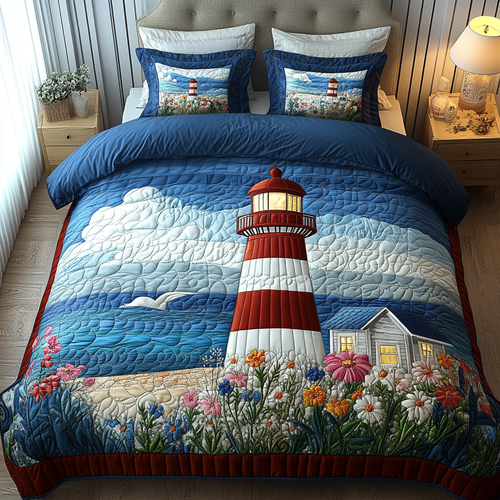 Coastal Bloom 3-Piece Quilted Bedding Set NCU0PVL344