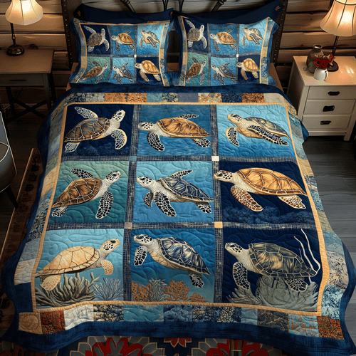 Coastal Harmony 3-Piece Quilted Bedding Set NCU0TL1141