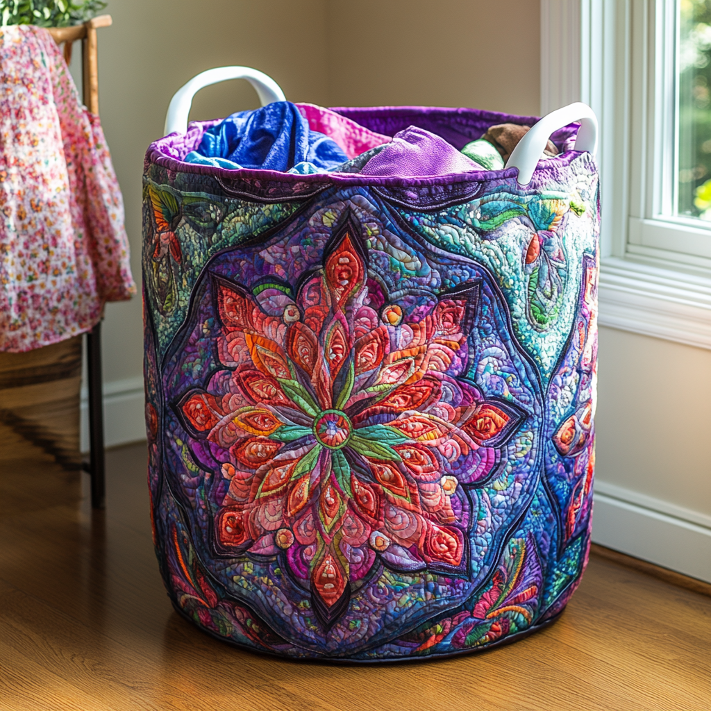 Ancient Celtic Aura Quilted Laundry Basket NCU0HNH799