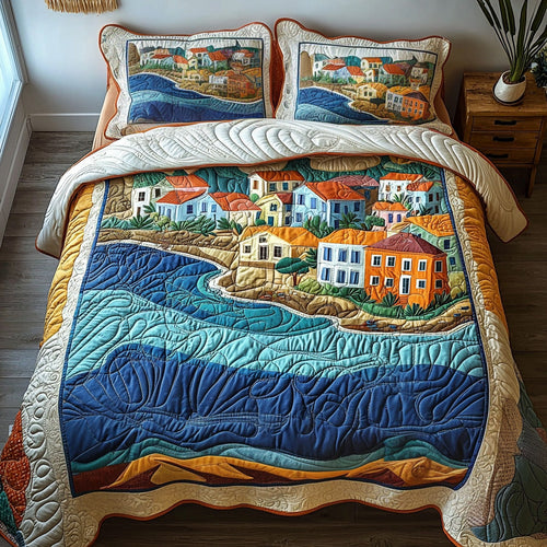 Colori del Mare 3-Piece Quilted Bedding Set NCU0DV525