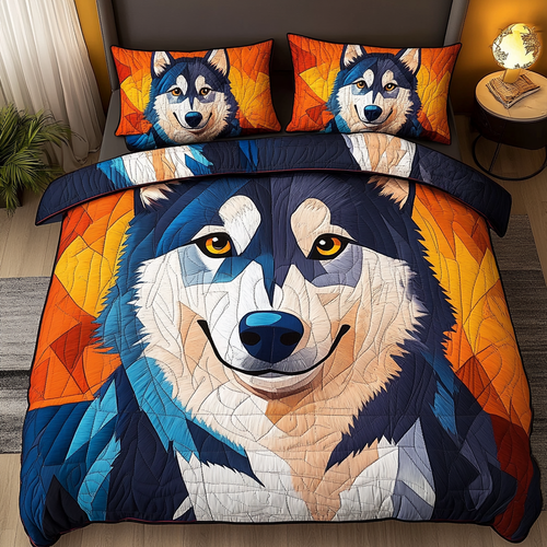 Cozy Husky 3-Piece Quilted Bedding Set NCU0PVL314