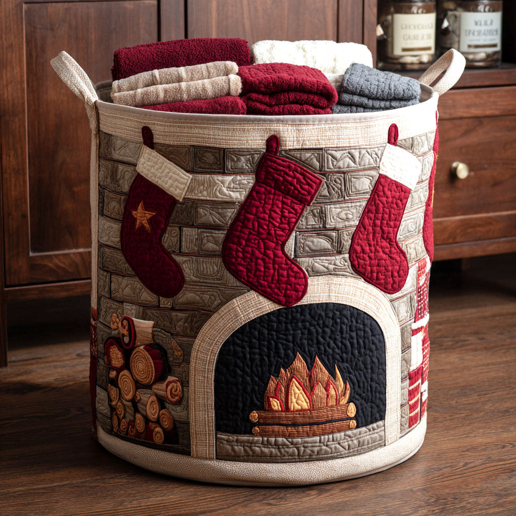 Cozy Winter Chihuahua Quilted Laundry Basket NCU0HTT152