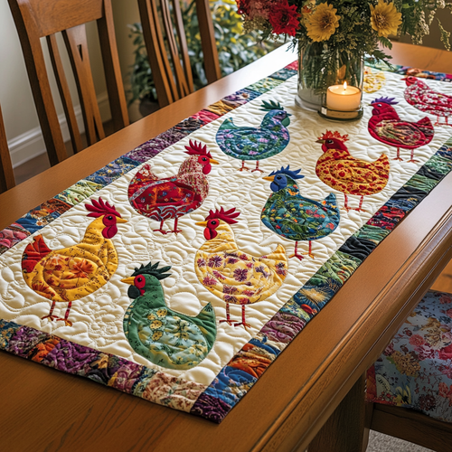 Cozy Rooster Quilted Table Runner NCU0NVH122
