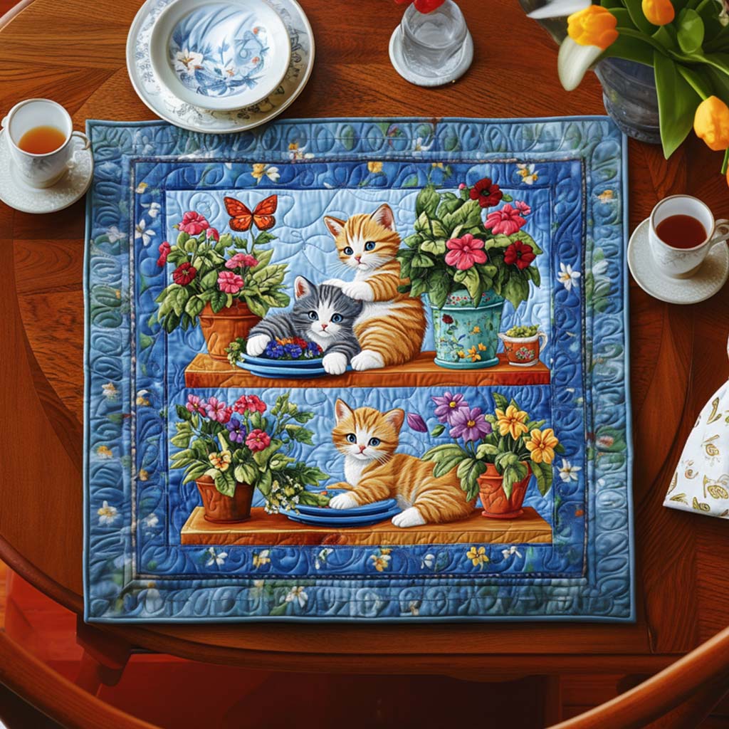 Black Cat Gaze Quilted Table Runner NCU0DV992