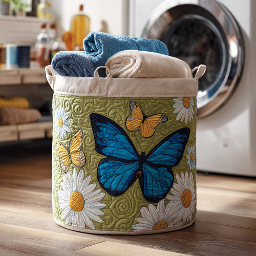 Daisy Butterfly Garden Quilted Laundry Basket NCU0HNH039