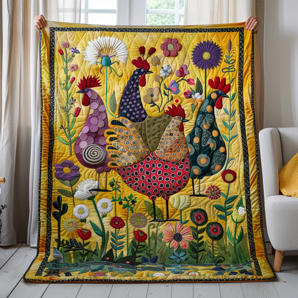 Floral Bee Artistry Quilted Blanket NCU0PD012