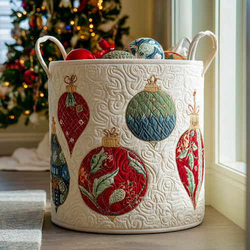 Festive Charm Quilted Laundry Basket NCU0PTT1334