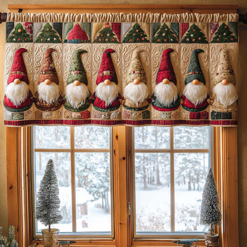 Festive Gnome Lineup Quilted Valance NCU0NNT1535