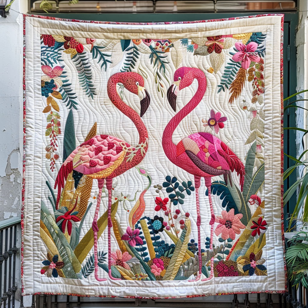 Blush Flamingo Quilted Blanket NCU0NT310 main image 0