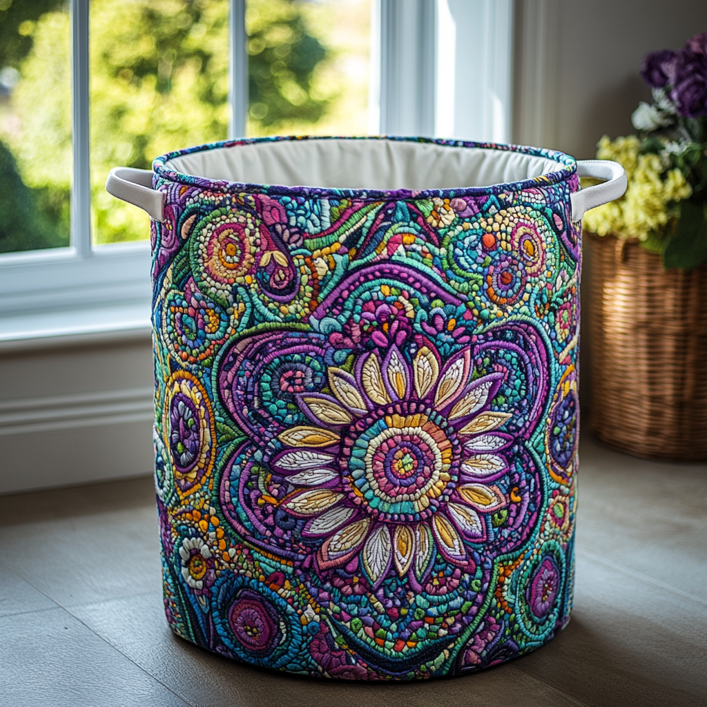 Echo Ridge Wolf Quilted Laundry Basket NCU0PTT1742