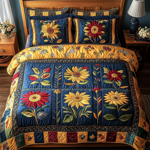 Floral Glow 3-Piece Quilted Bedding Set NCU0DDK479