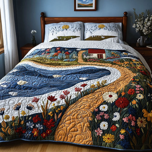 Floral Haven Escape 3-Piece Quilted Bedding Set NCU0PTT199
