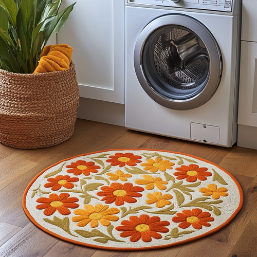 Floral Joy Quilted Round Mat NCU0DDK668
