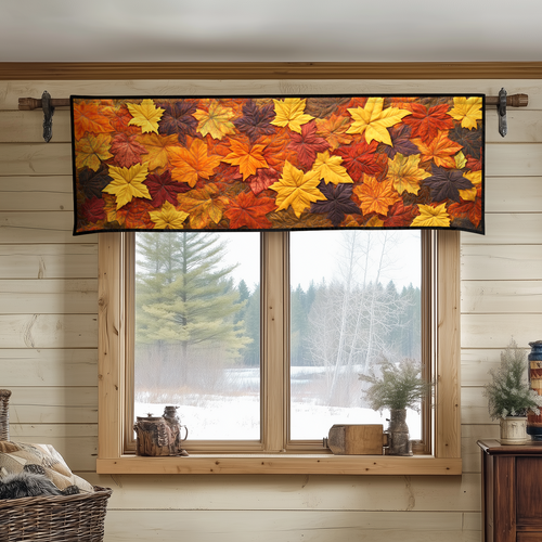 Forest Leaves Quilted Valance NCU0DDK997