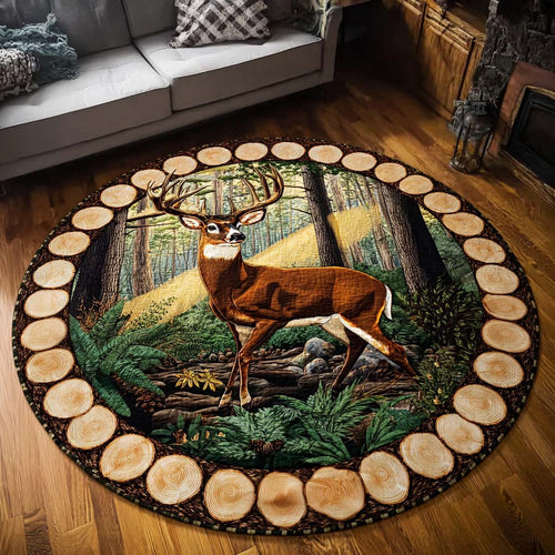 Forest Stag Quilted Round Mat NCU0NNT1795