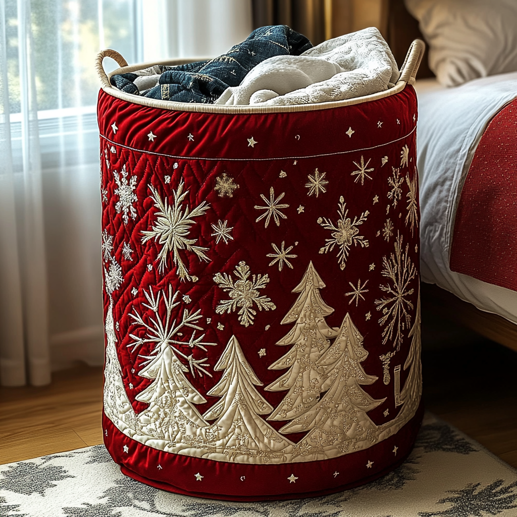 Quilted Laundry Basket Birch Forest main image 0