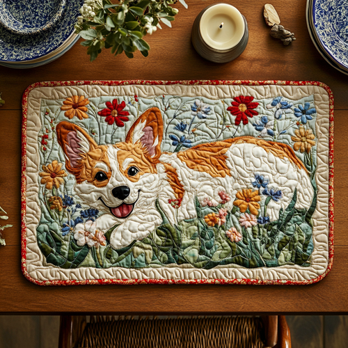 Garden Corgi Quilted Place Mat NCU0NVH855