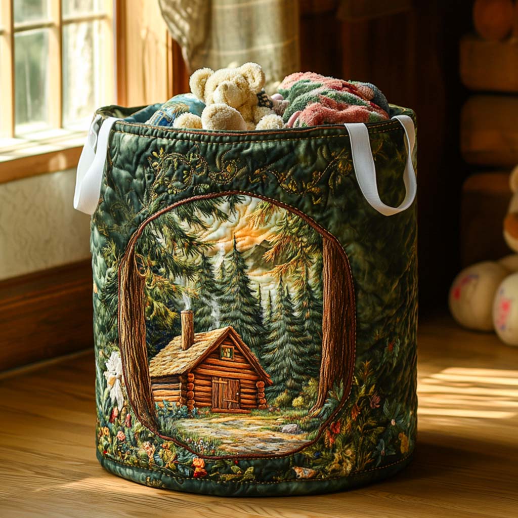 Gentle Pines Quilted Laundry Basket NCU0NNT1600