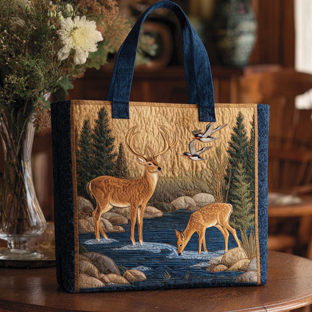 Golden Antlers Quilted Tote Bag NCU0NNT2036