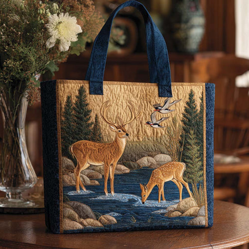 Golden Antlers Quilted Tote Bag NCU0NNT2036