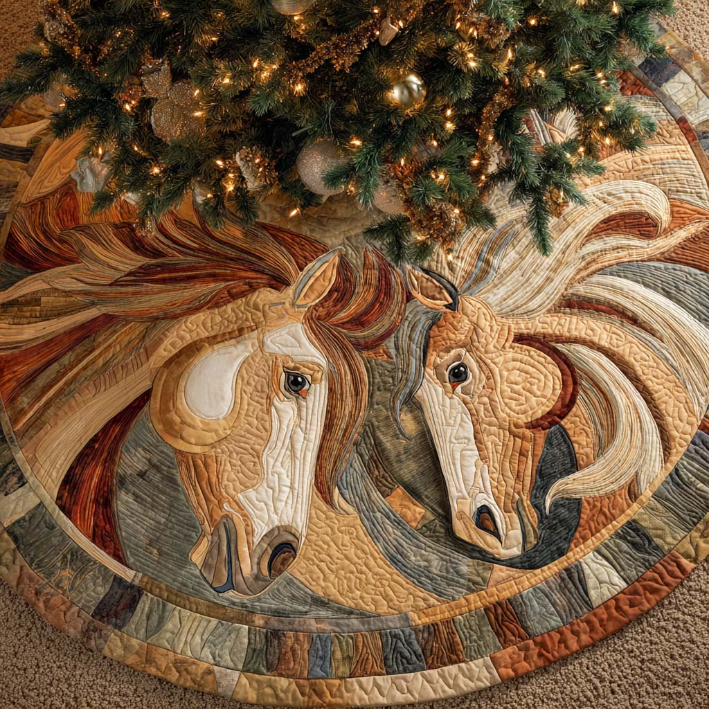 Golden Companions Quilted Tree Skirt NCU0NXD646