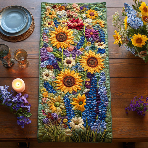 Golden Glow Quilted Table Runner NCU0DV531