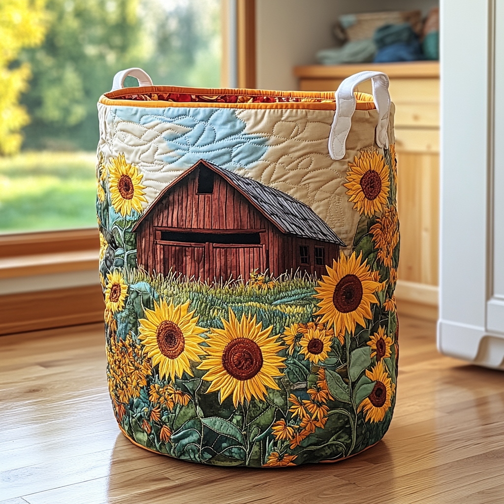 Harvest Sun Quilted Laundry Basket NCU0DV1757