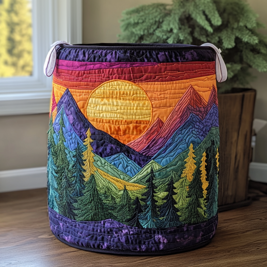 Golden Glow Quilted Laundry Basket NCU0PTT1443